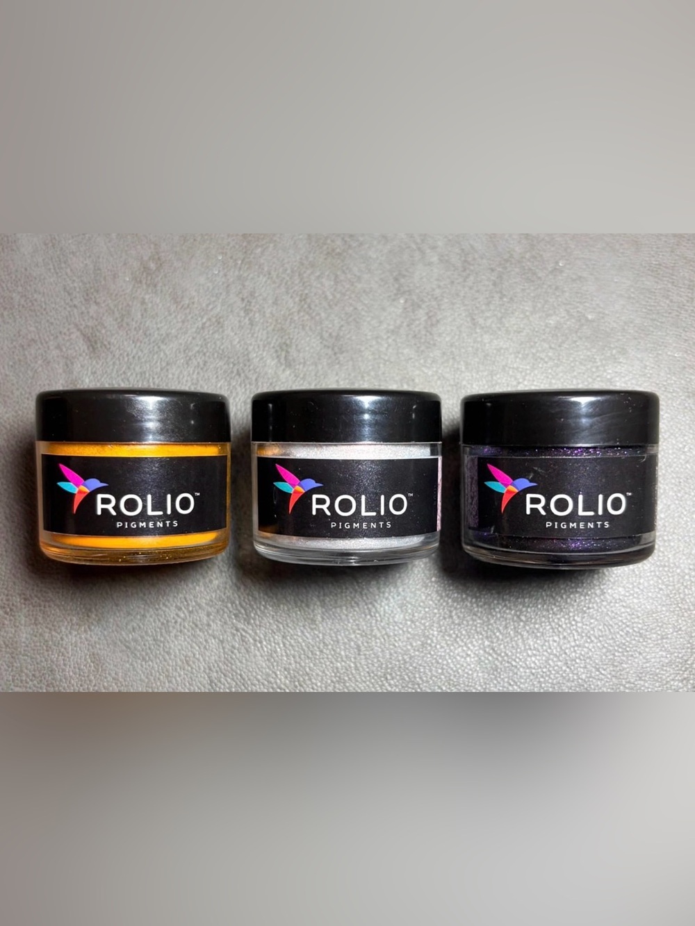 ROLIO Press-On Nail Pigment Set - Gold, Silver, Purple